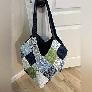 Nantucket Summer Pattern Fabric Tote Mondo Large Quilted Bag.  Cotton. New